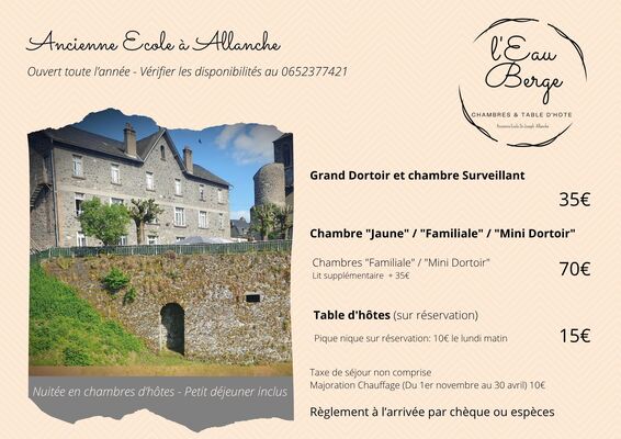 L'EAU BERGE - Chez Philippe & Mélanie SERANTONI chambre d'hôte Bois de Faibesse